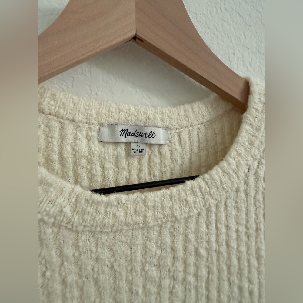 Madewell // NWOT Bouclé-Knit Crewneck Sweater Tee - Picture 8 of 10